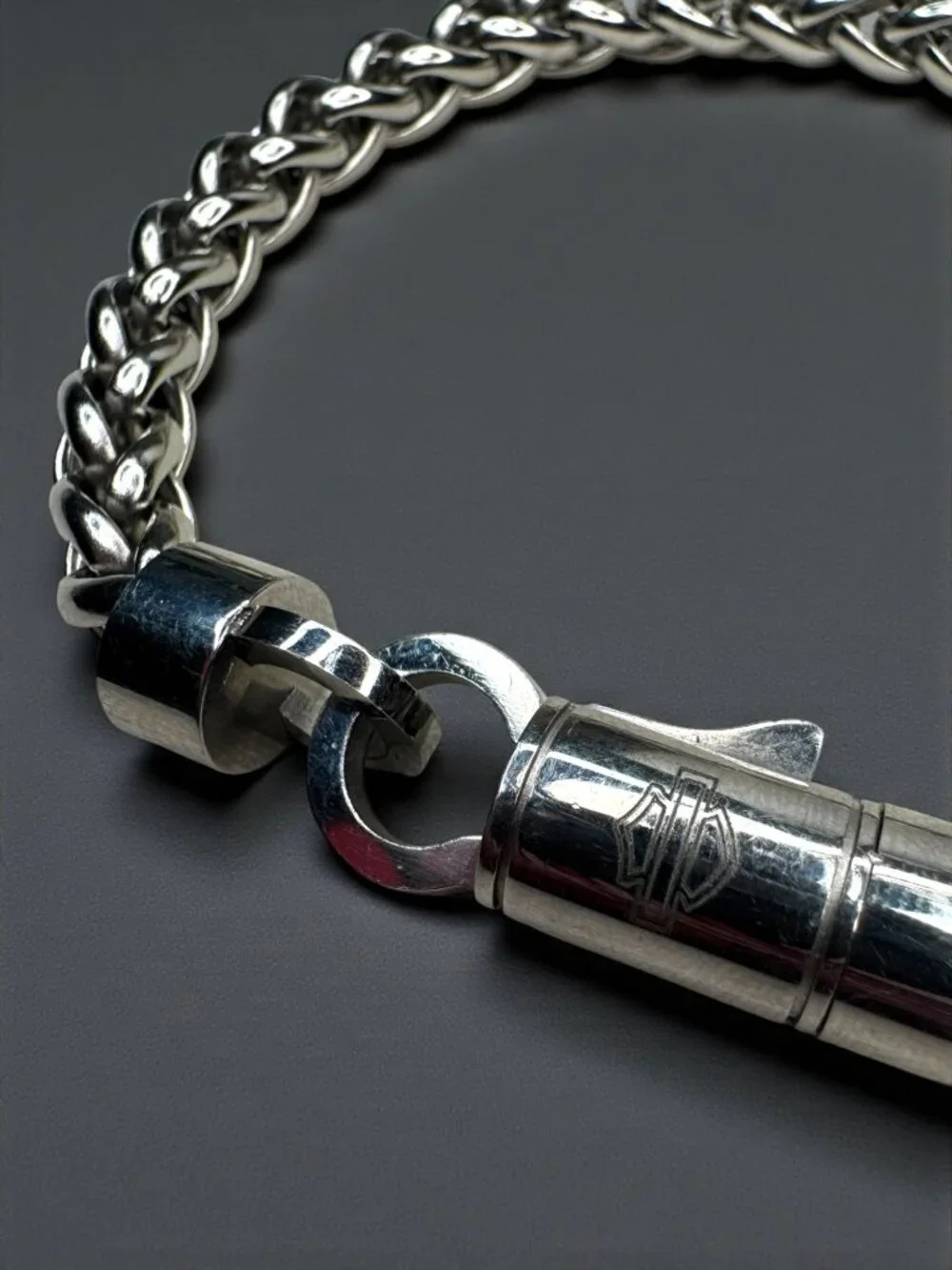 Stainless Steel Byzantine Chain Bracelet Biker 2000s